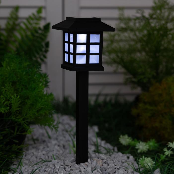 фото Садовый светильник smartbuy на солнечной батарее, 8.5×38×8.5 см, свечение белое