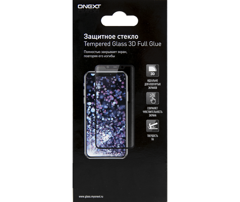 фото Защитное стекло one-xt для apple iphone 6/7/8 3d full glue (черное) onext