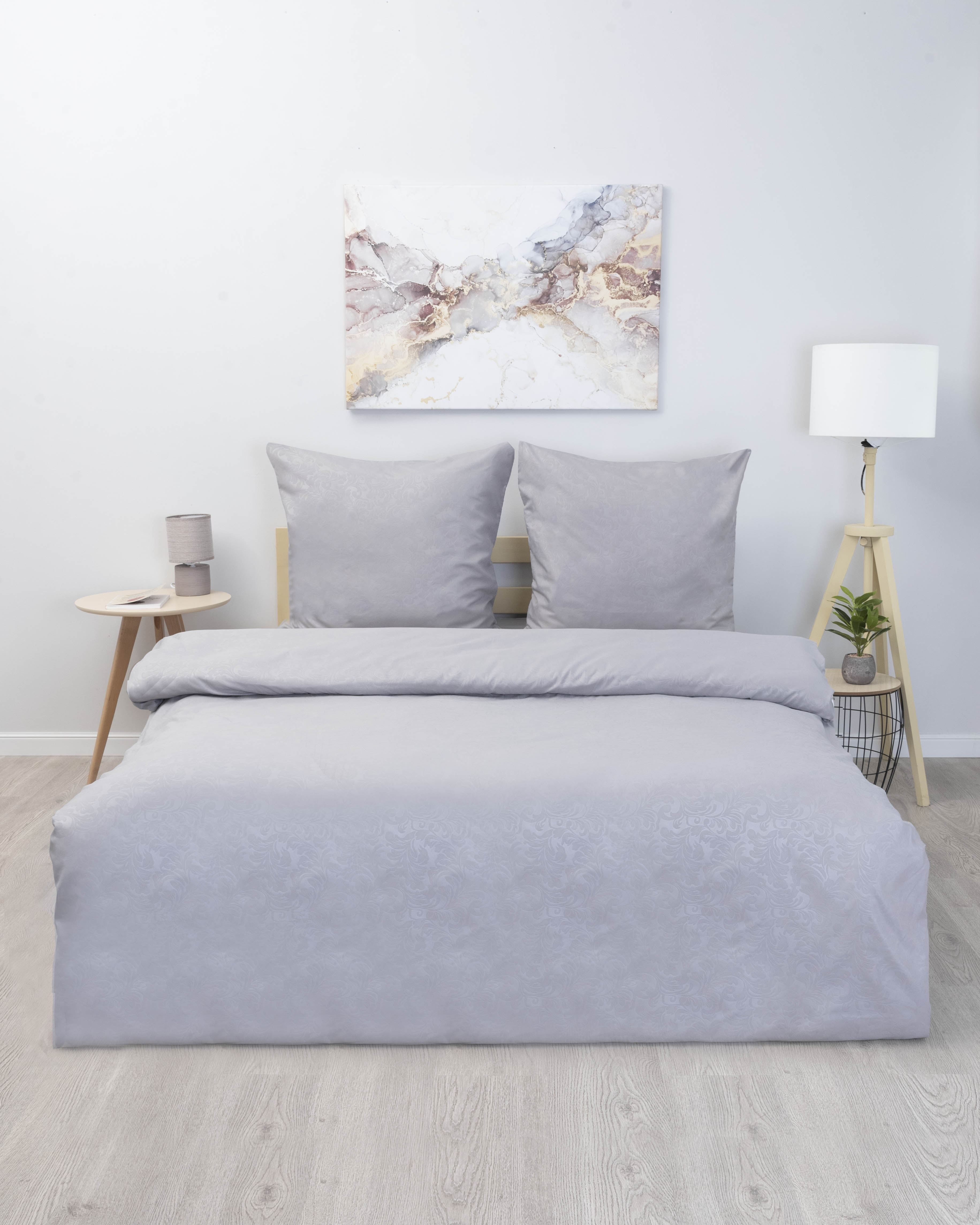 Постельное белье Вселенная текстиля из полисатина жаккард 2х сп с Евро простыней 16-3850