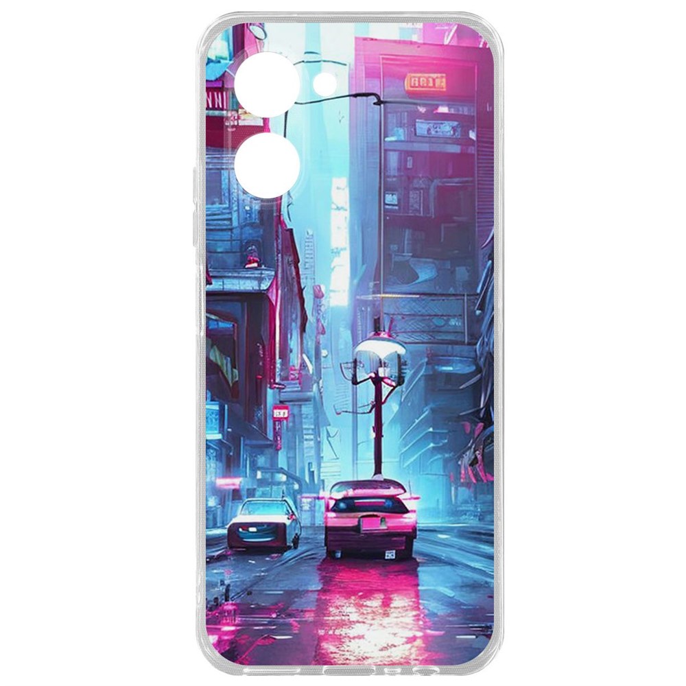 

Чехол-накладка Krutoff Clear Case Киберпанк Улица для Realme C33 2023, Прозрачный