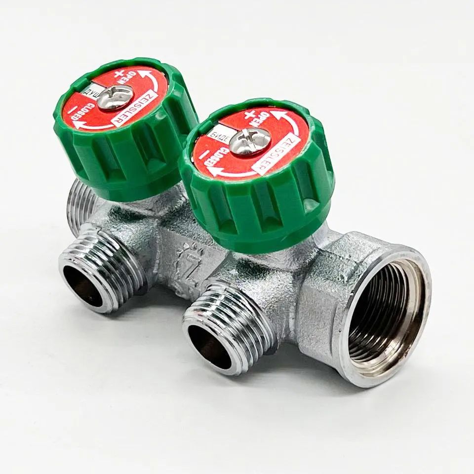 

Коллектор для водоснабжения Tim - Zeissler 3/4"х1/2" на 2 вых (1шт), Хром, Коллектор для водоснабжения Tim - 3/4"х1/2" на 2 вых