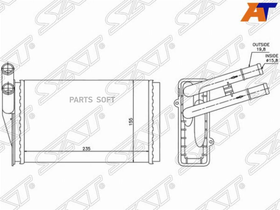 

SAT Радиатор отопителя салона AUDI 80 86-96/A4/S4 94-/SKODA SUPERB 02-/ VW PASSAT 96-/ PAS