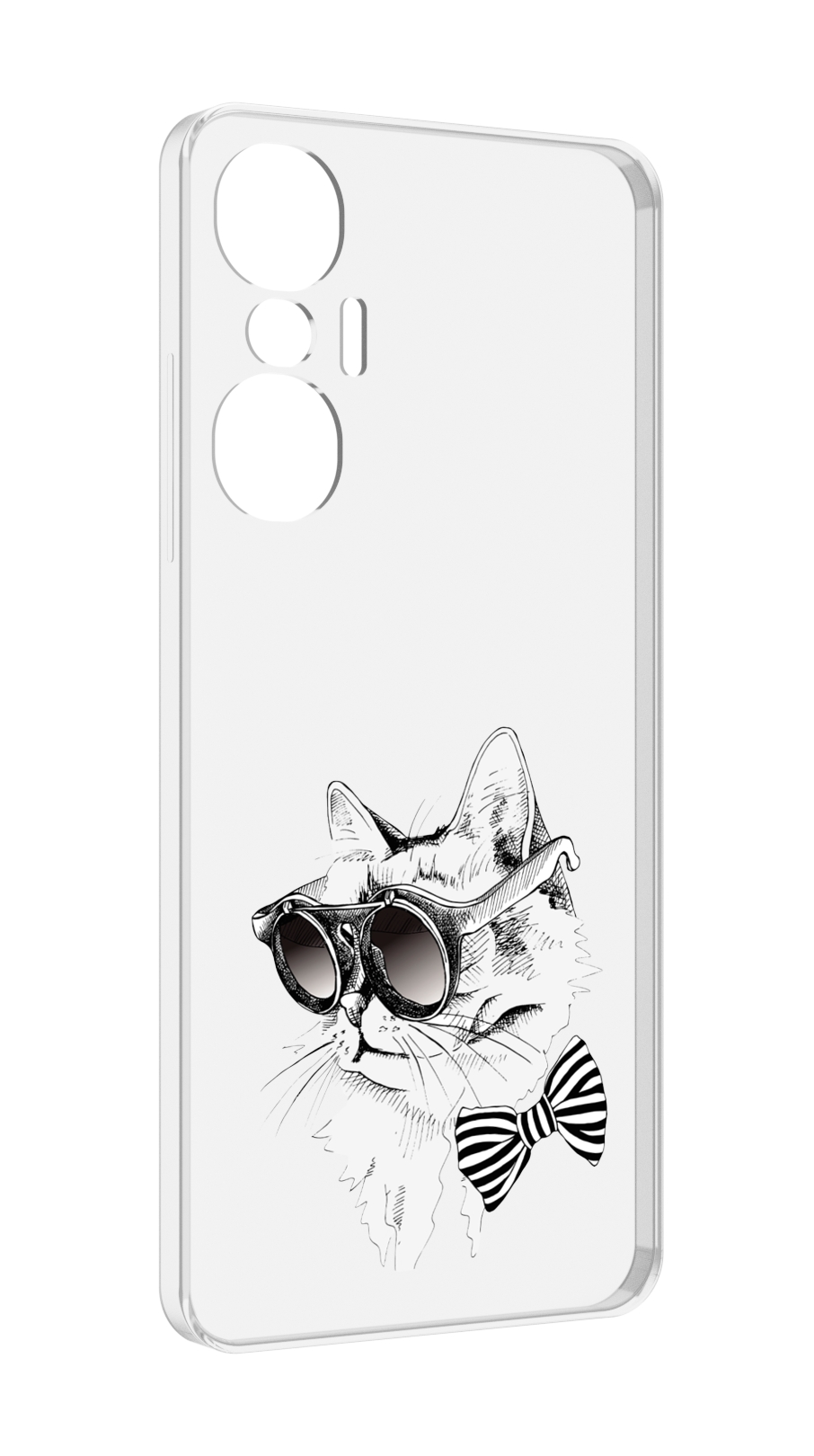 

Чехол MyPads крутая кошка в очках для Infinix Hot 20S противоударный, Tocco