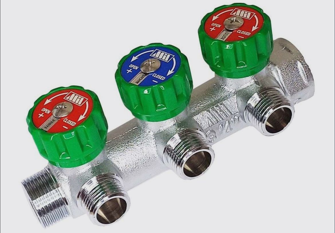 

Коллектор Millennium 3/4" х1/2" на 3 выхода под плоскую прокладку, Хром, 3 выхода