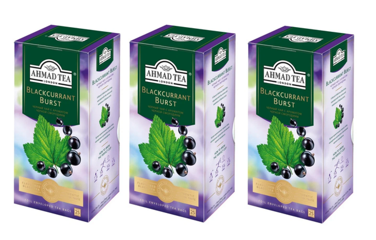 

Чай черный Ahmad Tea, Смородиновый взрыв, 25 пак, 3 упаковки