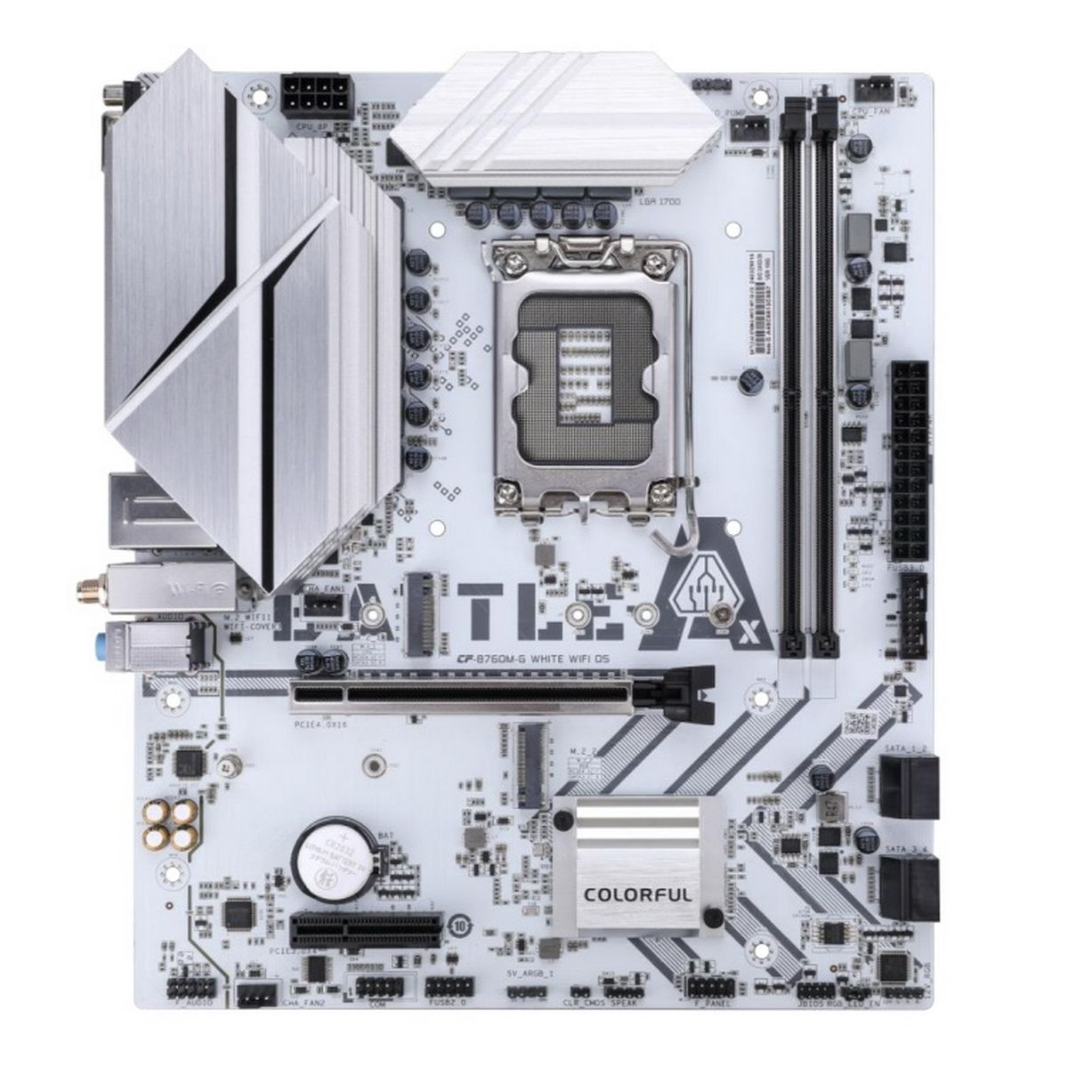 

Материнская плата Colorful BATTLE-AX B760M-G WHITE WIFI D5 V20 B760 LGA1700, M-ATX RTL, BATTLE-AX B760M-G WHITE WIFI D5 V20