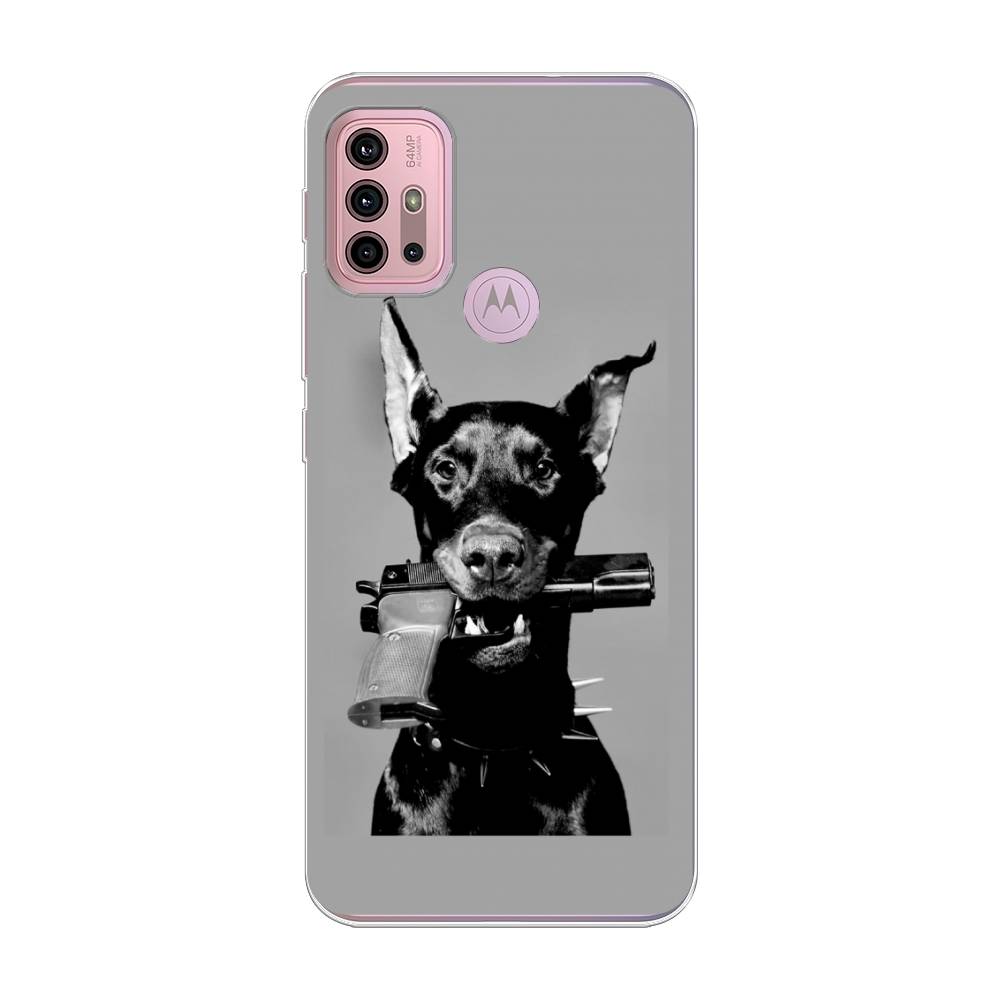 

Силиконовый чехол "Доберман" на Motorola Moto G30, Разноцветный, 242350-1