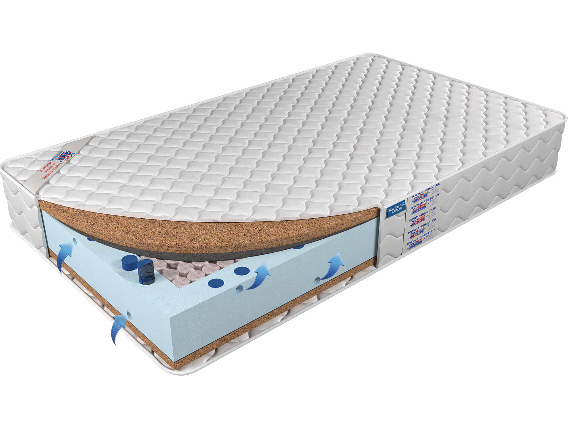 

Матрас Airbest Stone s1000 160x200x23, Белый, Матрас Airbest Stone s1000