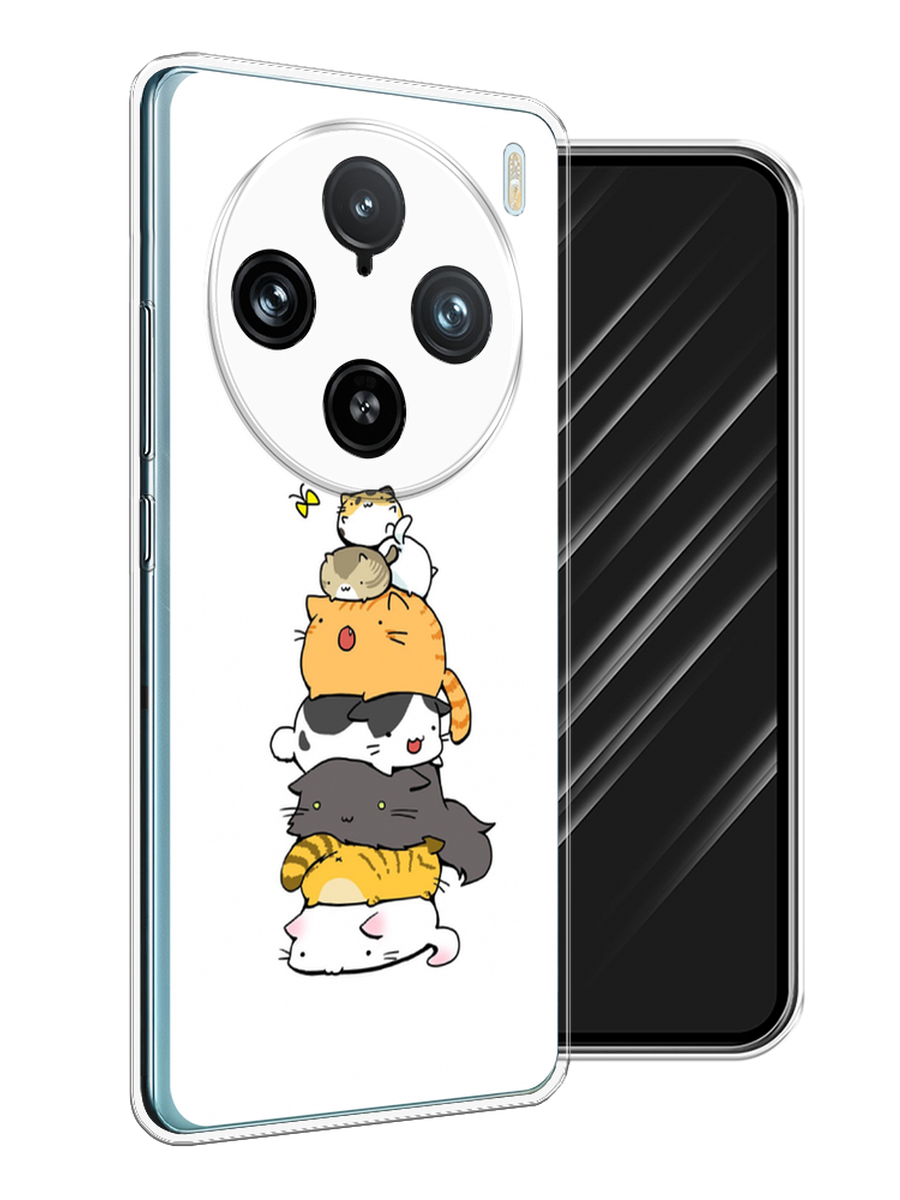 

Чехол Awog на Vivo X100 Pro "Бутерброд из котиков", Коричневый;белый;серый, 2611850-1