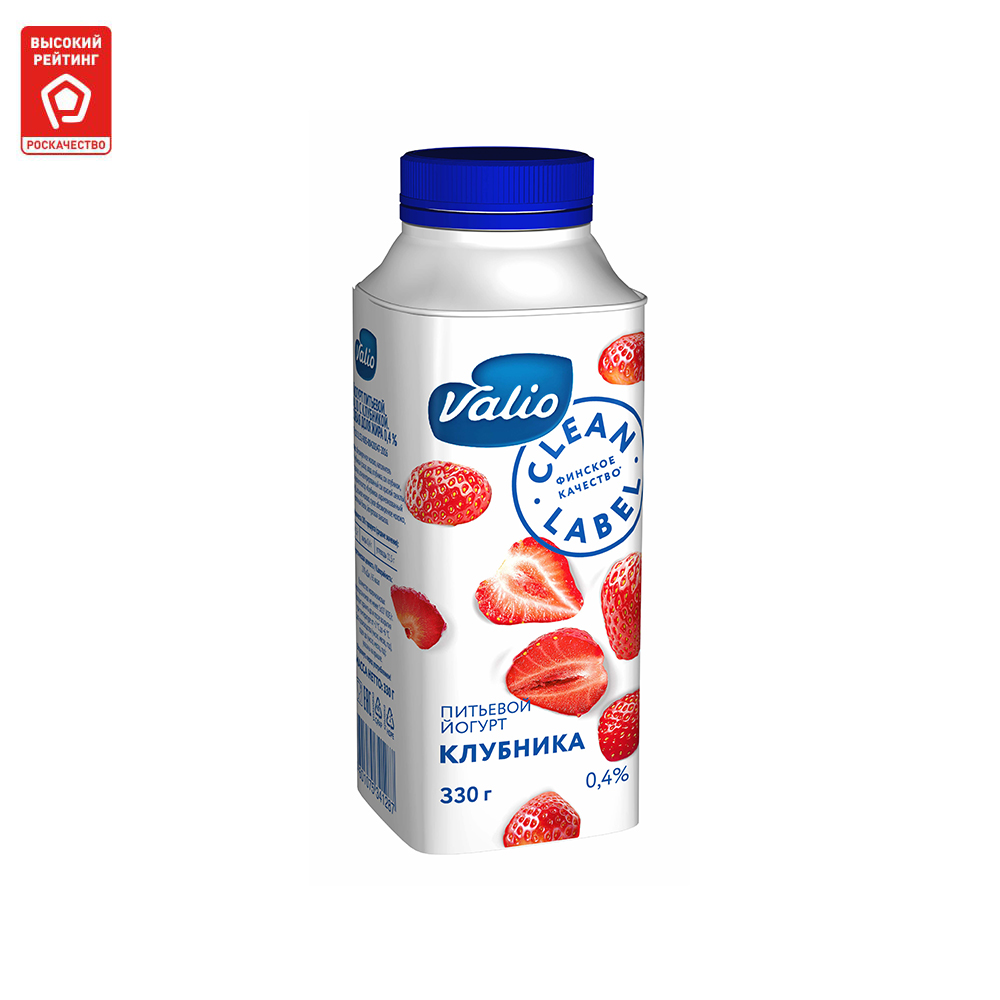 Йогурт питьевой Valio Клубника 0.4% 330 мл