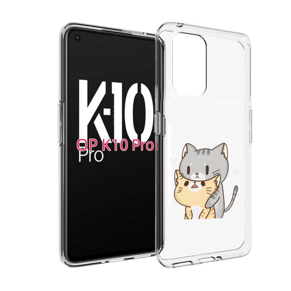 

Чехол MyPads любящие-коты для OPPO K10 Pro, Прозрачный, Tocco
