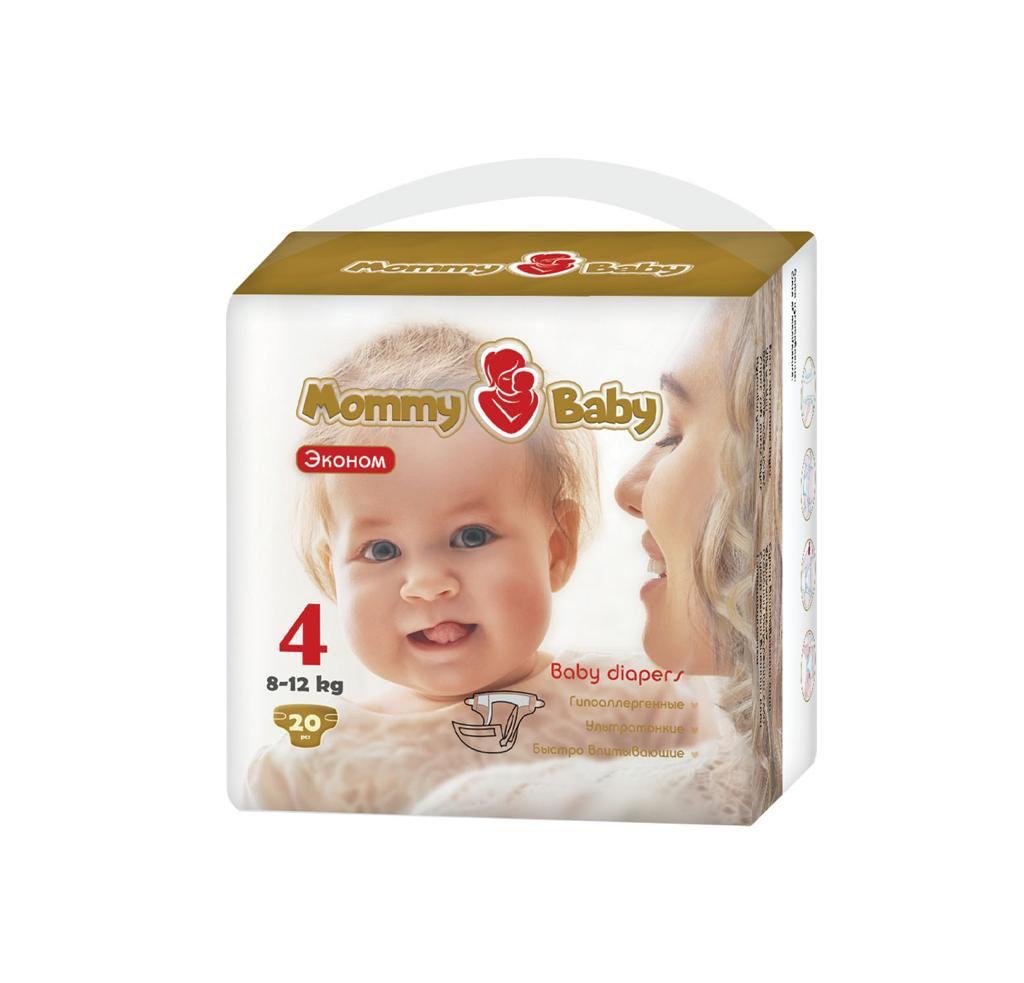 Подгузники Mommy baby 4 эконом, 8-12 кг., 20 шт., 2956