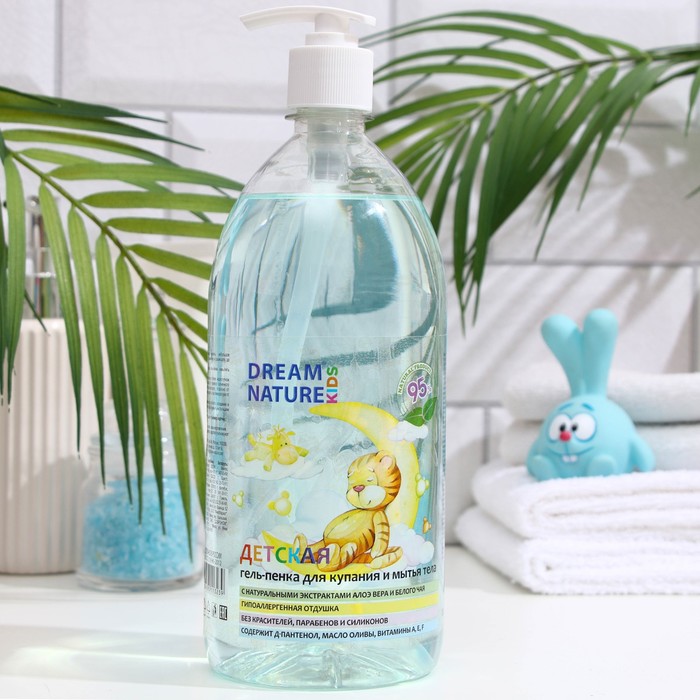 

Гель - пенка для купания, алоэ - вера и белый чай, "DREAM NATURE KIDS", 1л