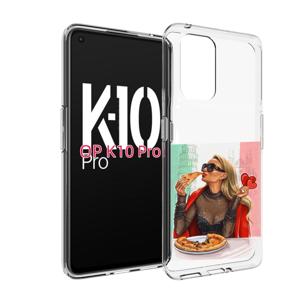 

Чехол MyPads любительница-пиццы женский для OPPO K10 Pro, Прозрачный, Tocco