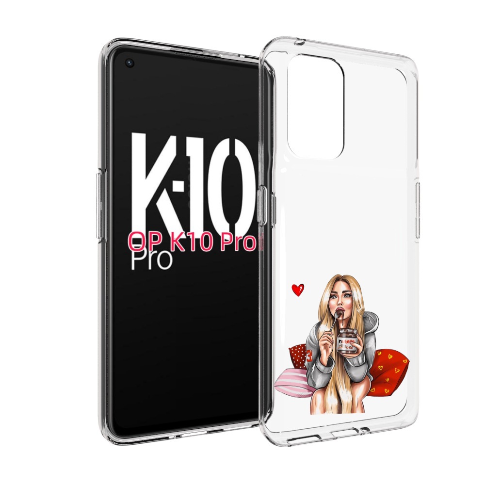 

Чехол MyPads любительница-нутеллы женский для OPPO K10 Pro, Прозрачный, Tocco