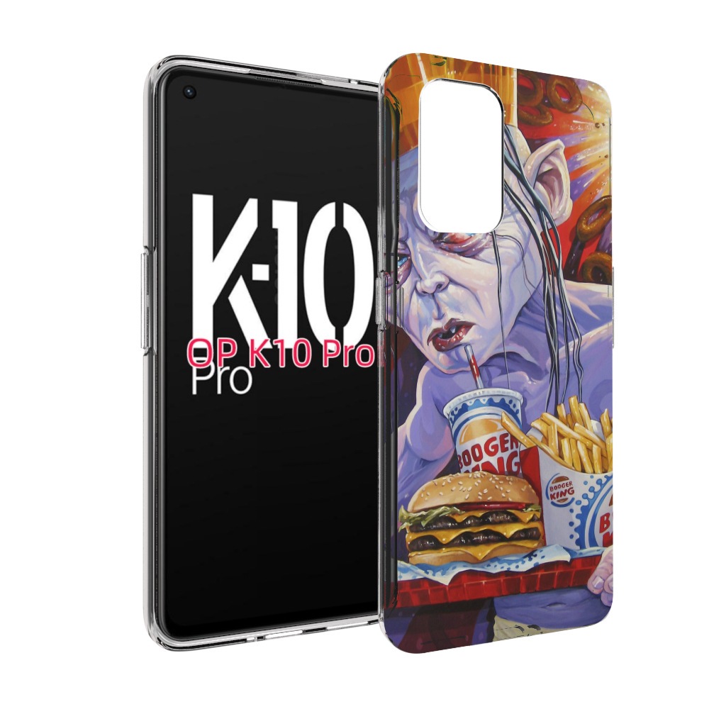 

Чехол MyPads любитель бургер кинга для OPPO K10 Pro, Прозрачный, Tocco