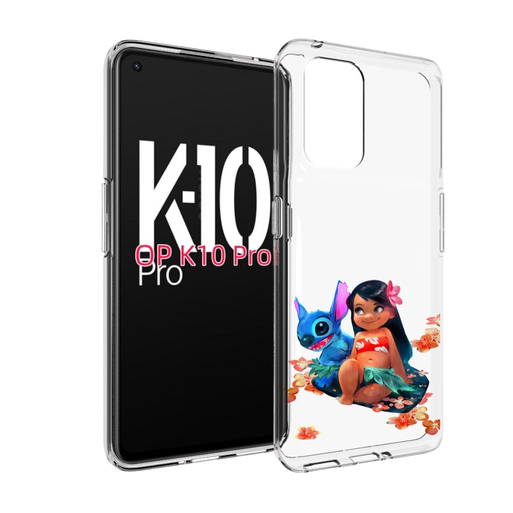 

Чехол MyPads лила-и-стич детский для OPPO K10 Pro, Прозрачный, Tocco