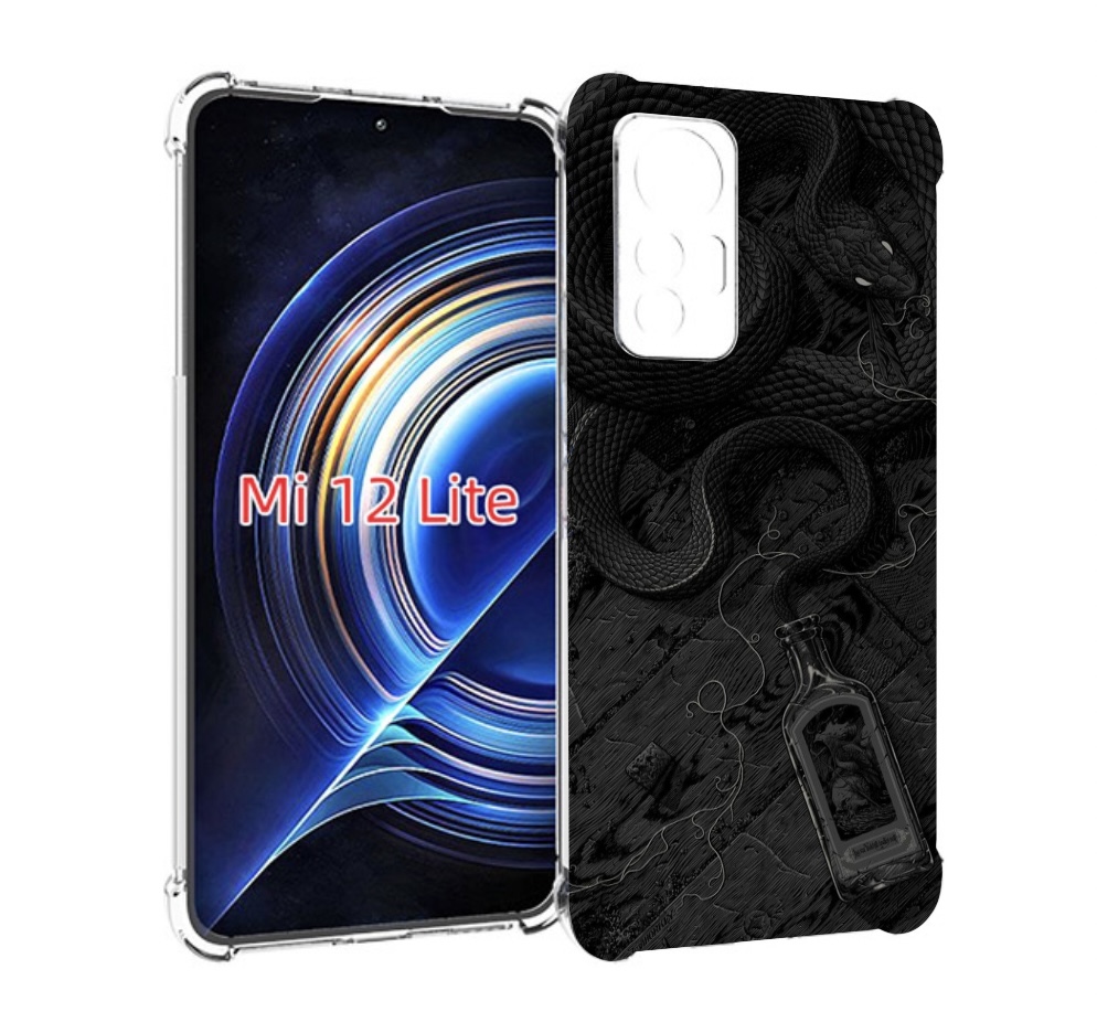 

Чехол MyPads змея с бутылкой для Xiaomi 12 Lite, Прозрачный, Tocco