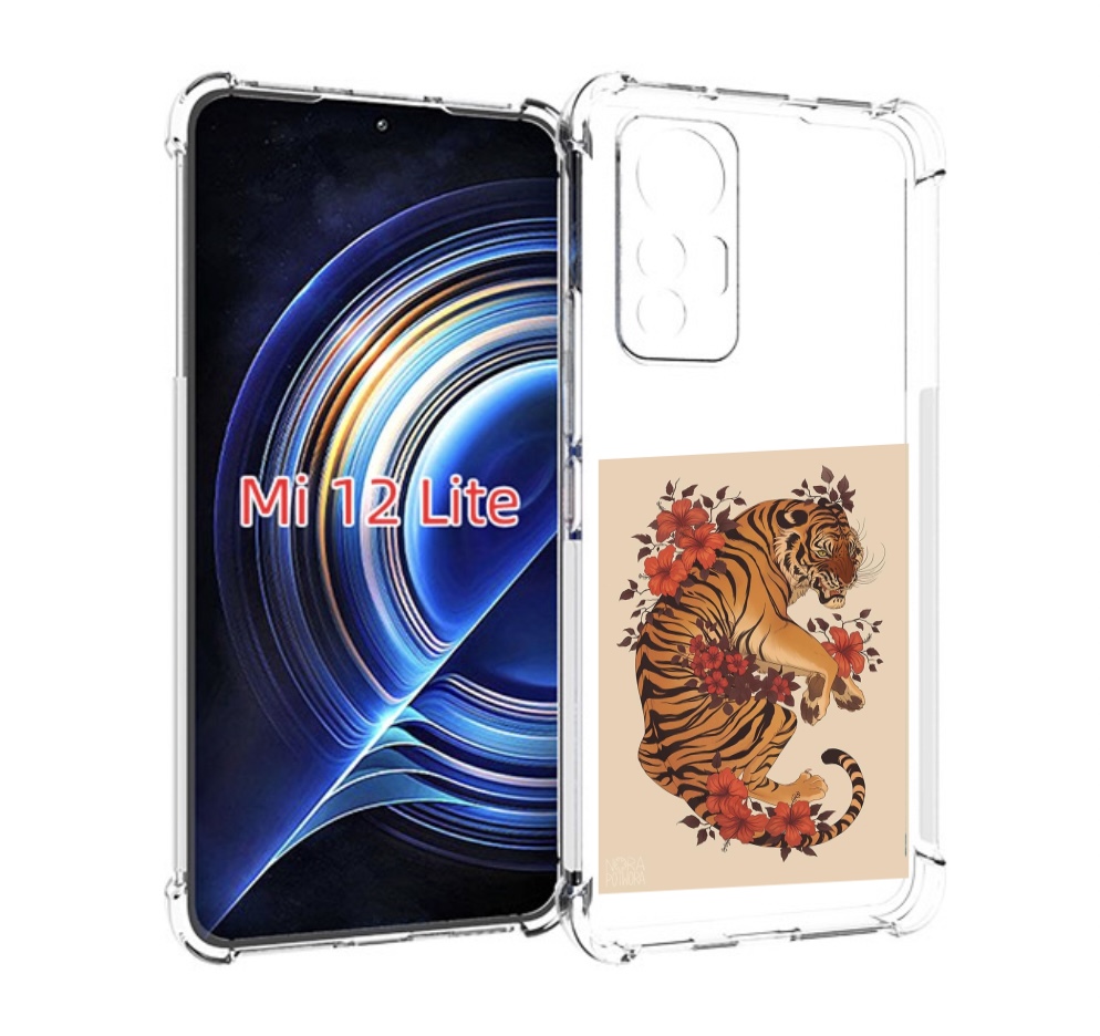 

Чехол MyPads злой-тигр-с-цветами для Xiaomi 12 Lite, Прозрачный, Tocco