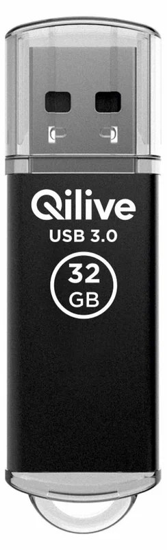 

Флешка Qilive USB 3.2 gen 1, с колпачком алюминий черная, 32GB