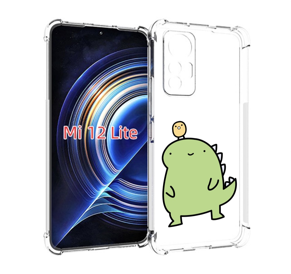 

Чехол MyPads зеленый-динозаврик детский для Xiaomi 12 Lite, Прозрачный, Tocco
