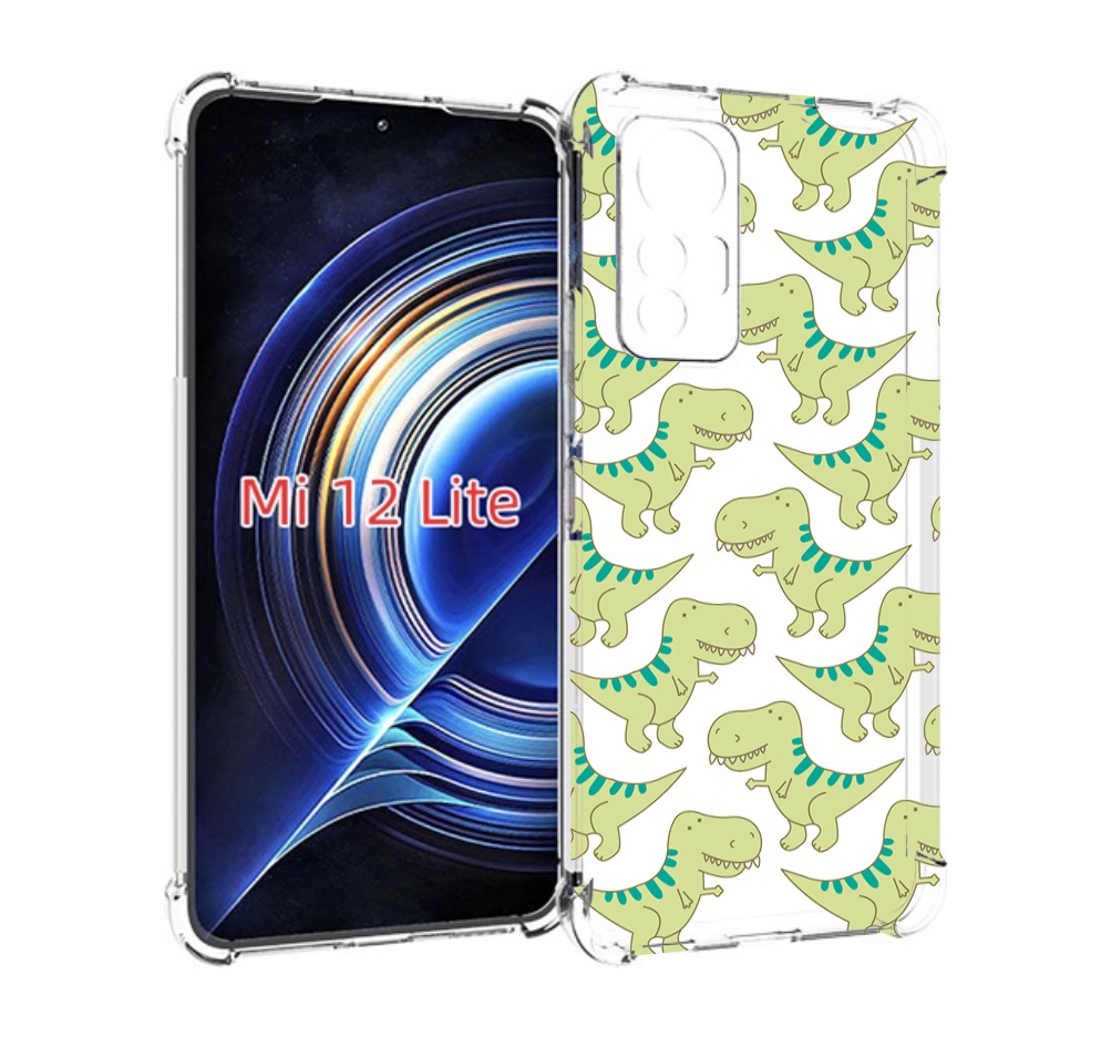 

Чехол MyPads зеленые-динозаврики для Xiaomi 12 Lite, Прозрачный, Tocco