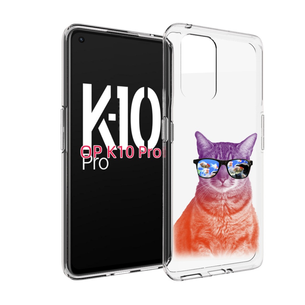

Чехол MyPads крутой кот-2 для OPPO K10 Pro, Прозрачный, Tocco