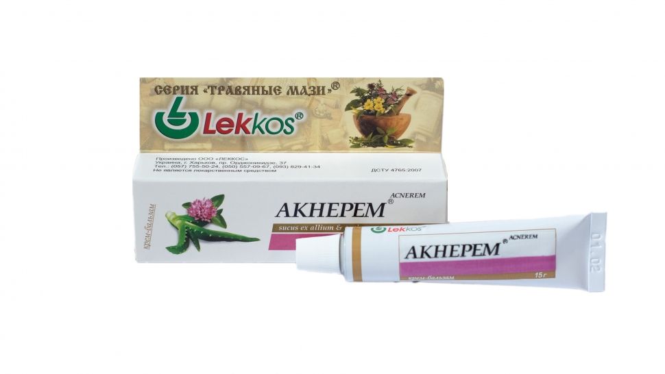 

Травяная мазь "Акнерем" от рубцов, при угревой сыпи, 15 г
