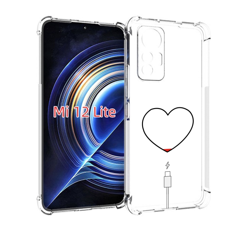 

Чехол MyPads зарядка-сердца для Xiaomi 12 Lite, Прозрачный, Tocco