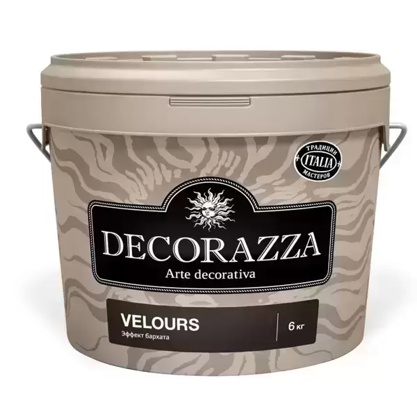 фото Декоративное покрытие decorazza velours vl-001, нежный бархат, 6 кг