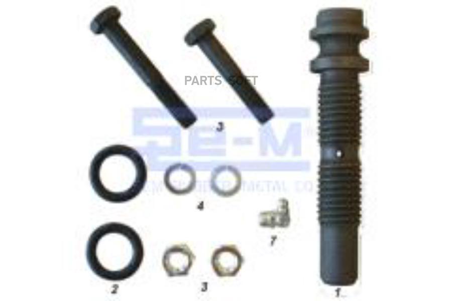 

SEM8273_р/к пальца рессоры без втулки !(мр) палец M28x4-166+болты+упл.кольца \Scania 3/4-s