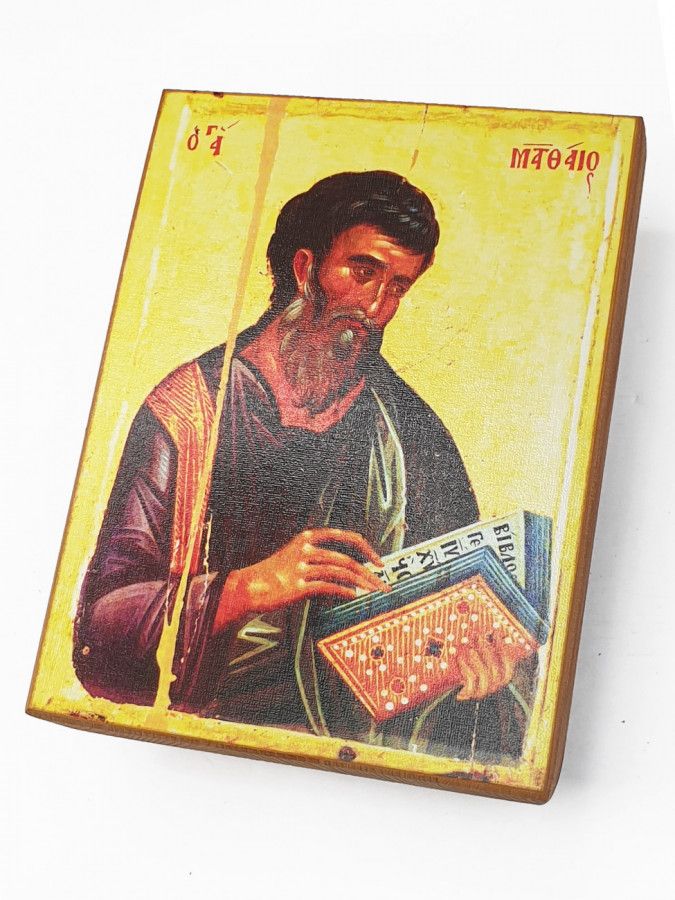 

Икона Евангелист Матфей (Матвей), под старину, 10х13 см