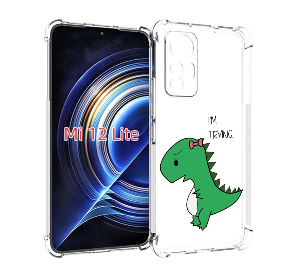 

Чехол MyPads динозаврик-девочка для Xiaomi 12 Lite, Прозрачный, Tocco