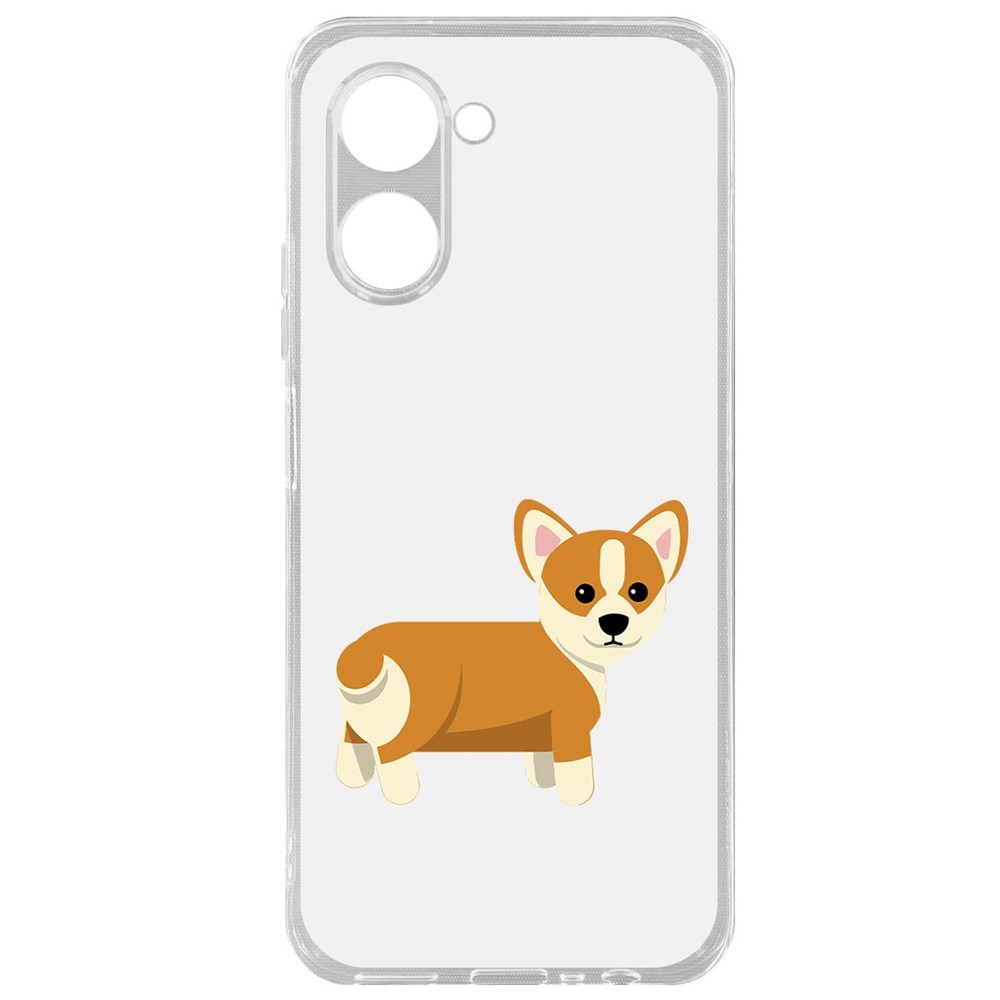 

Чехол-накладка Krutoff Clear Case Рисованный корги вид 1 для Realme C33 2023, Прозрачный
