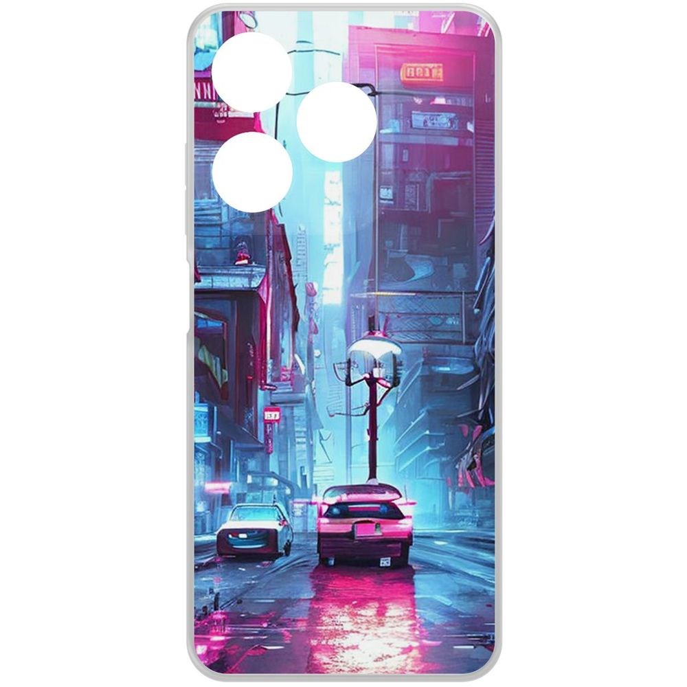 Чехол-накладка Krutoff Clear Case Киберпанк Улица для TECNO Spark 10C