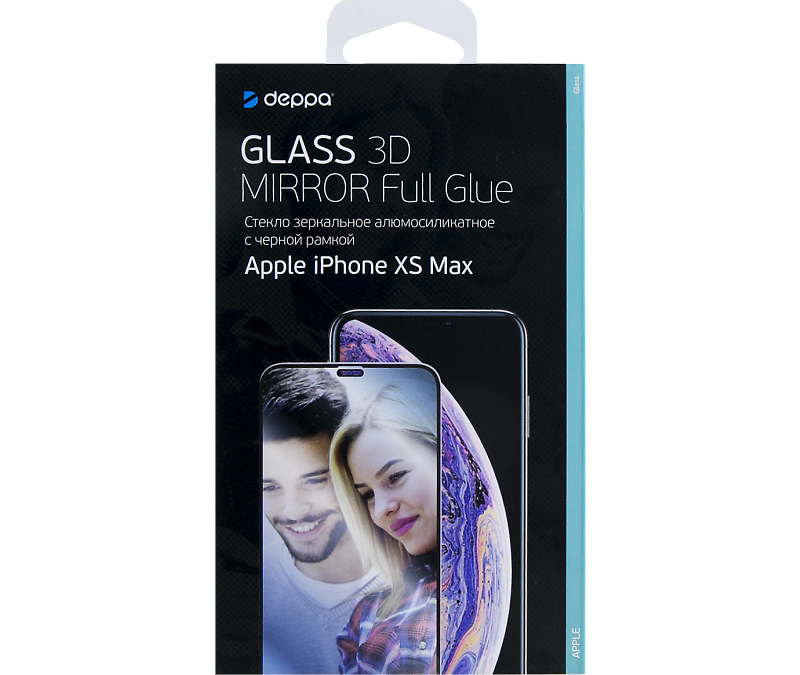 

Защитное стекло Deppa Mirror для Apple iPhone XS Max 3D Full Glue (черная рамка), Mirror для Apple iPhone XS Max 3D Full Glue черная рамка