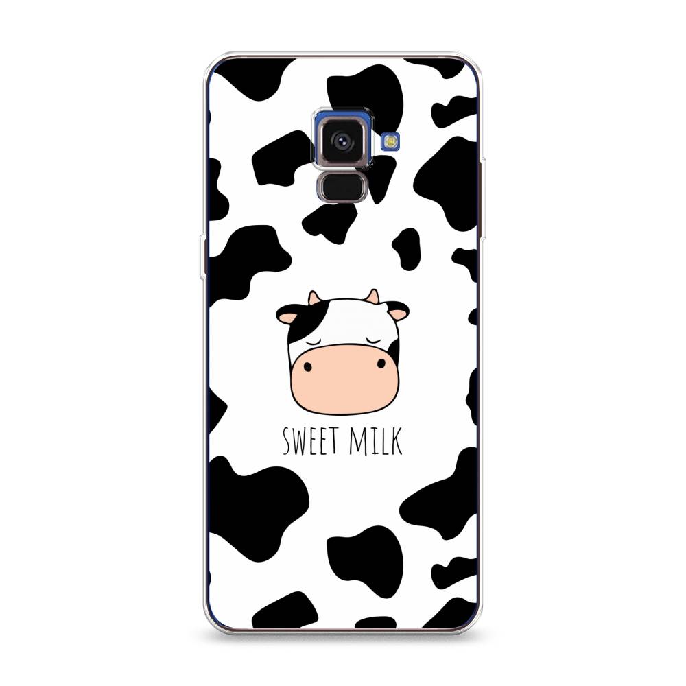 

Чехол на Samsung Galaxy A8 2018 "Sweet milk", Розовый;белый;черный, 25450-1