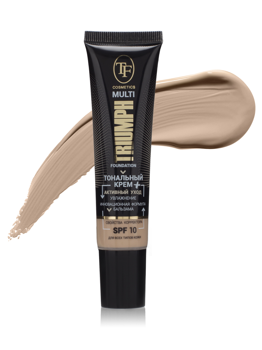 фото Тональный крем triumph multi foundation, матовый финиш, тон 45 "песочный беж", spf-10 tf cosmetics