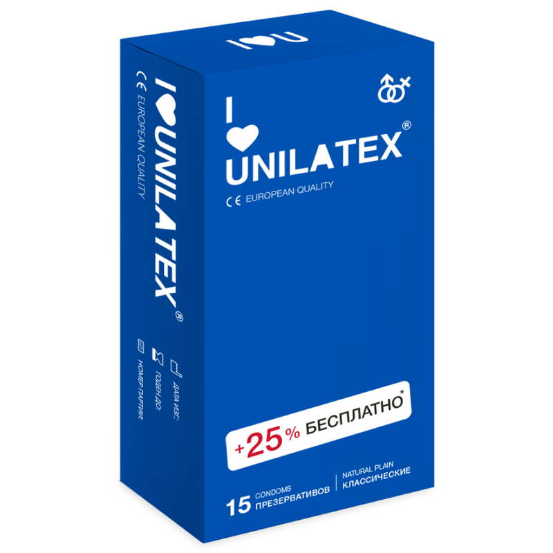 Презервативы Unilatex Natural Plain, 15 шт. прозрачный