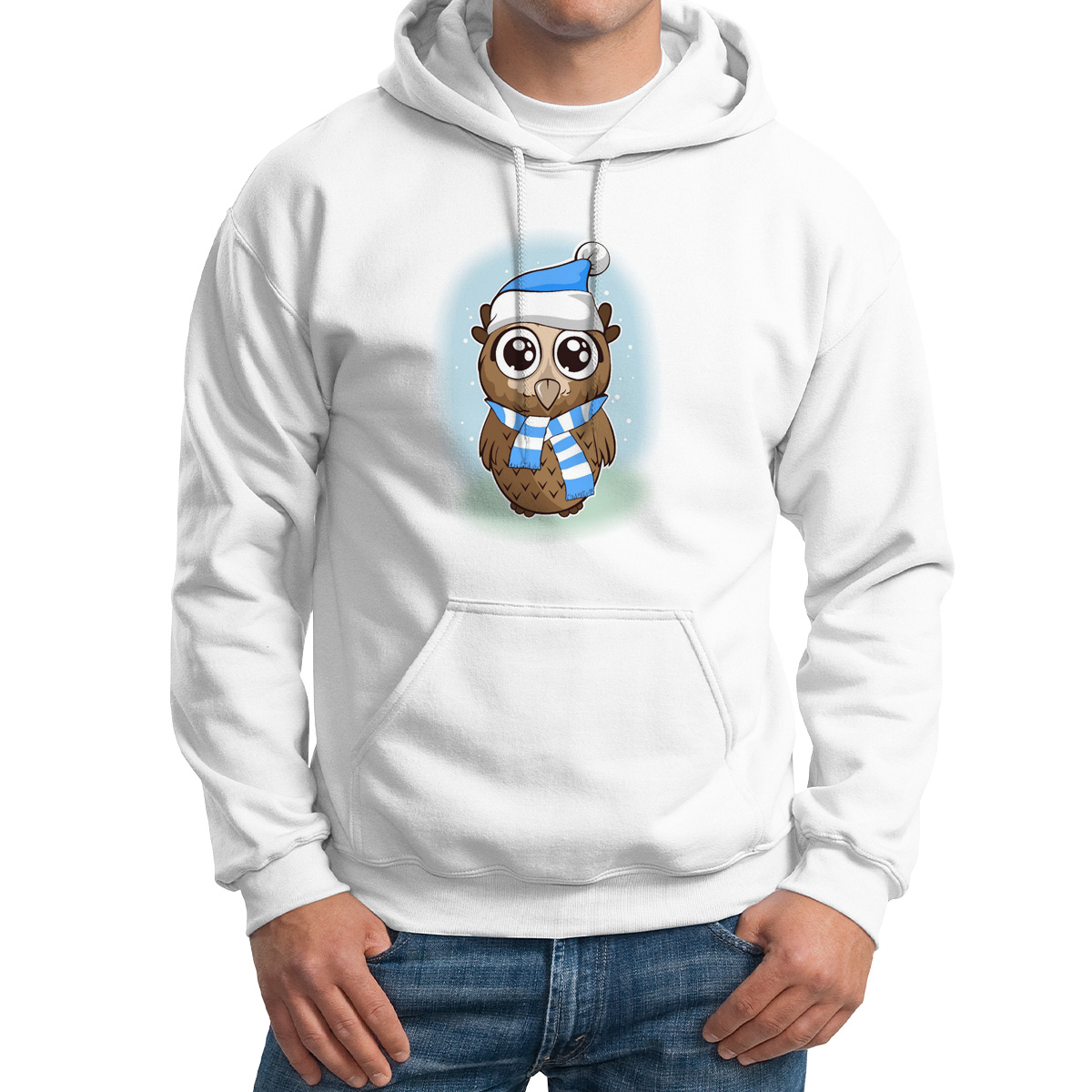 

Худи унисекс CoolPodarok сова белое 54 RU, Белый, M0113747