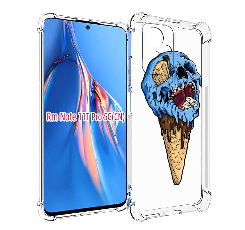 

Чехол MyPads мороженное череп для Xiaomi Redmi Note 11T Pro / 11T Pro Plus / Poco X4 GT..., Прозрачный, Tocco