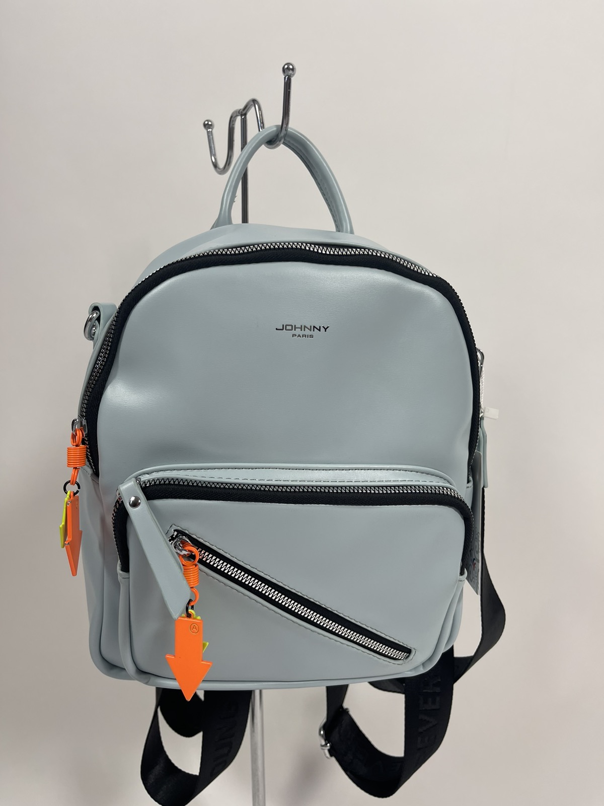 Рюкзак женский Johnny 9066 ярко-голубой/оранжевый/черный, 29х4х25 см