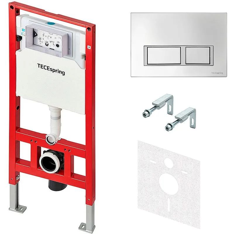 

Инсталляция Tece Spring S955201 для унитаза с клавишей смыва Хром глянцевый, Spring S955201 для унитаза с клавишей смыва Хром глянцевый