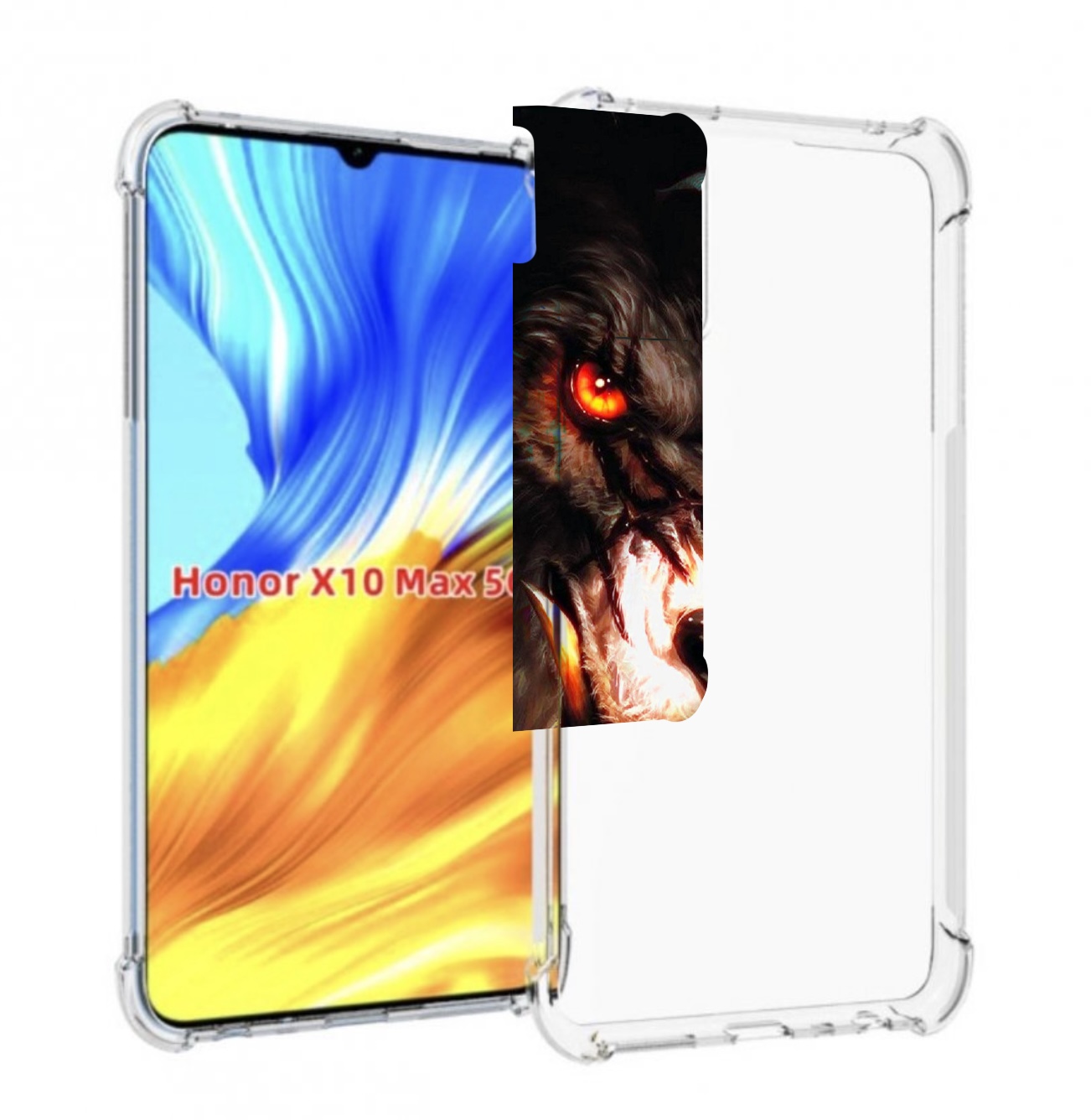 

Чехол MyPads злой голодный волк мужской для Honor X10 Max, Прозрачный, Tocco