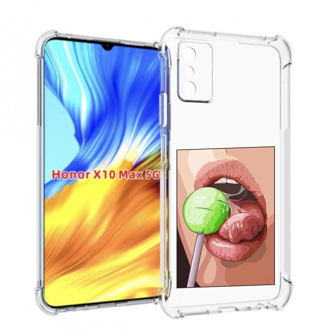

Чехол MyPads зеленый-чупа-чупс женский для Honor X10 Max, Прозрачный, Tocco