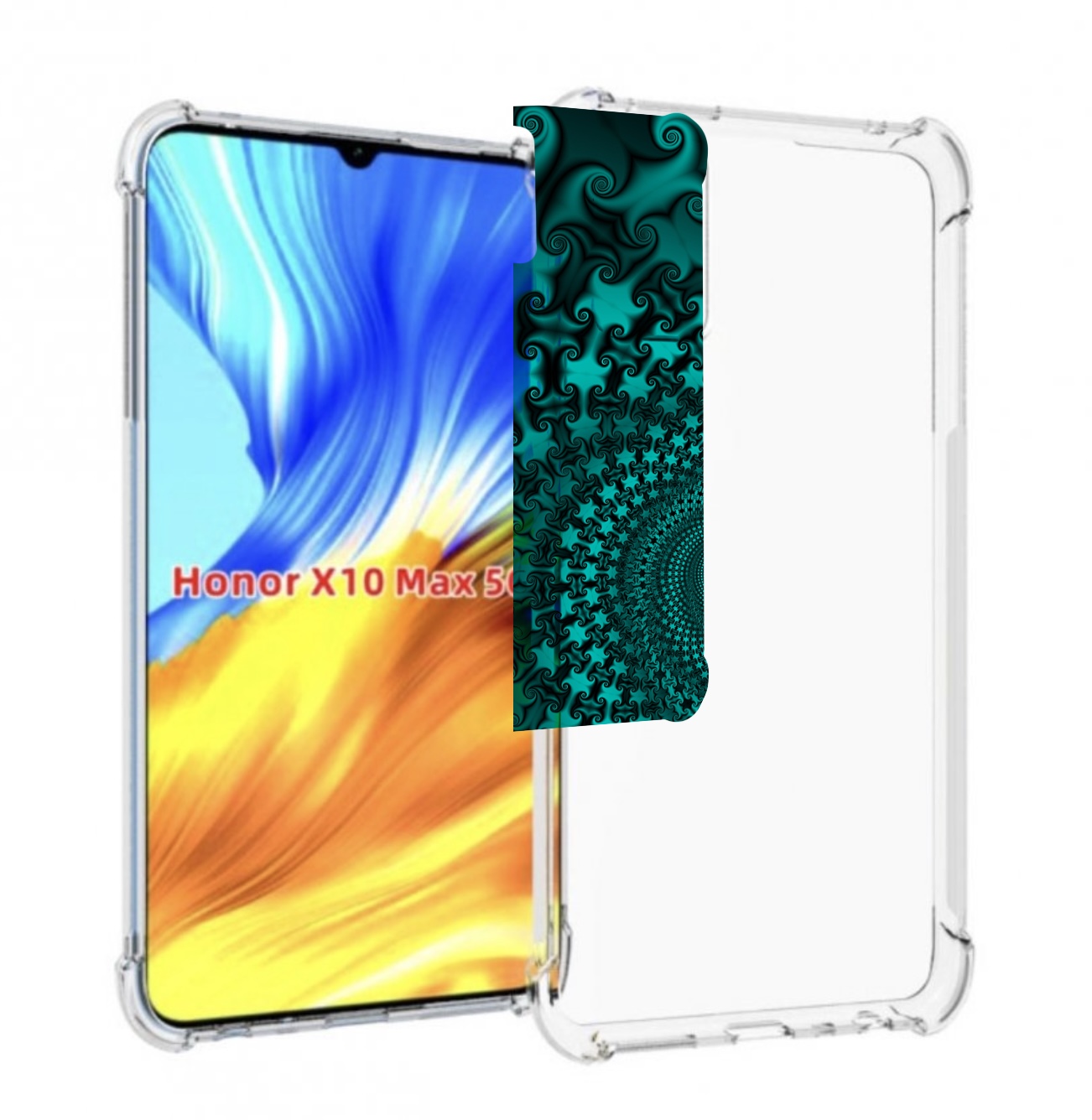 

Чехол MyPads зеленый-гипноз для Honor X10 Max, Прозрачный, Tocco