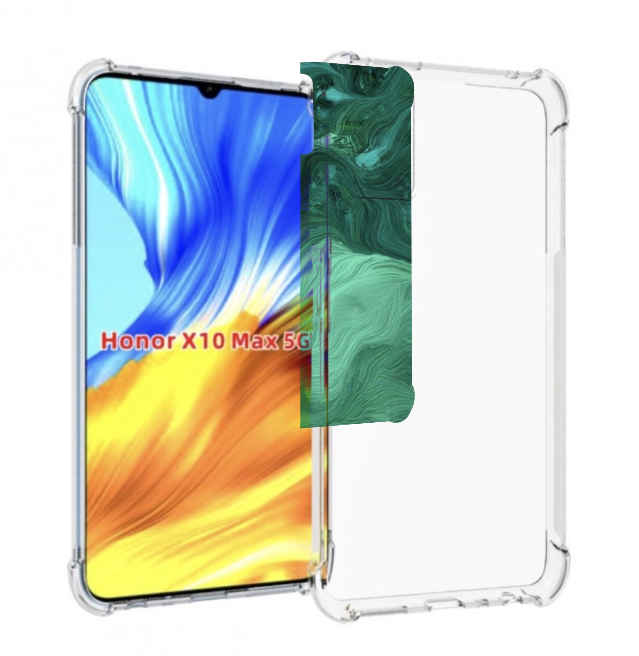 

Чехол MyPads зеленые нити для Honor X10 Max, Прозрачный, Tocco