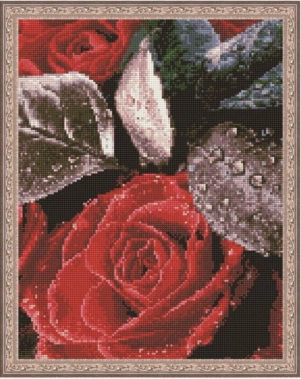 

PaintBoy Алмазная вышивка Капельки росы на розе VA316, 40x50 см