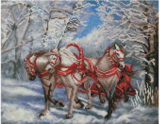 

PaintBoy Алмазная вышивка Тройка белых лошадей VA301, 40x50 см