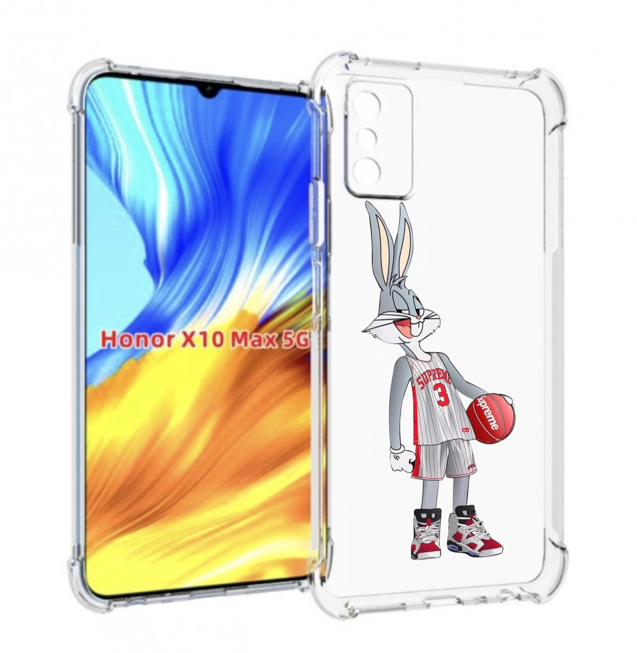 

Чехол MyPads заяц-баскетболист женский для Honor X10 Max, Прозрачный, Tocco